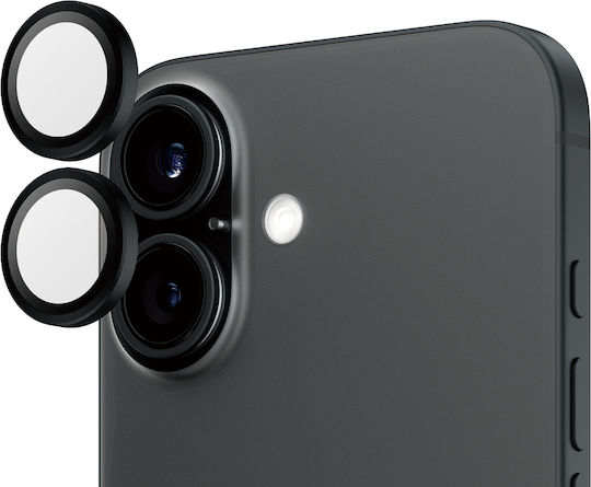 PanzerGlass Hoops Kameraschutz Gehärtetes Glas Black für das iPhone 16, iPhone 16 Plus