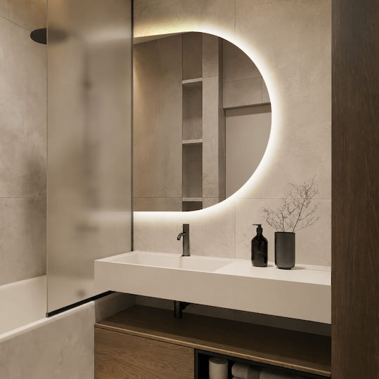 Tulup Arched Wall Mirror with LED Lighting 90x70cm