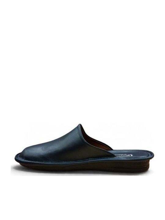 Blaue Herren Lederpantoffeln