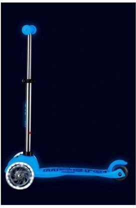 Scuter Copii Deluxe 3 Roți Cu Iluminare LED Pentru 2-5 Ani Albastru Arctic