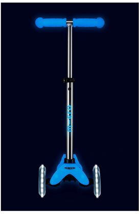 Scuter Copii Deluxe 3 Roți Cu Iluminare LED Pentru 2-5 Ani Albastru Arctic