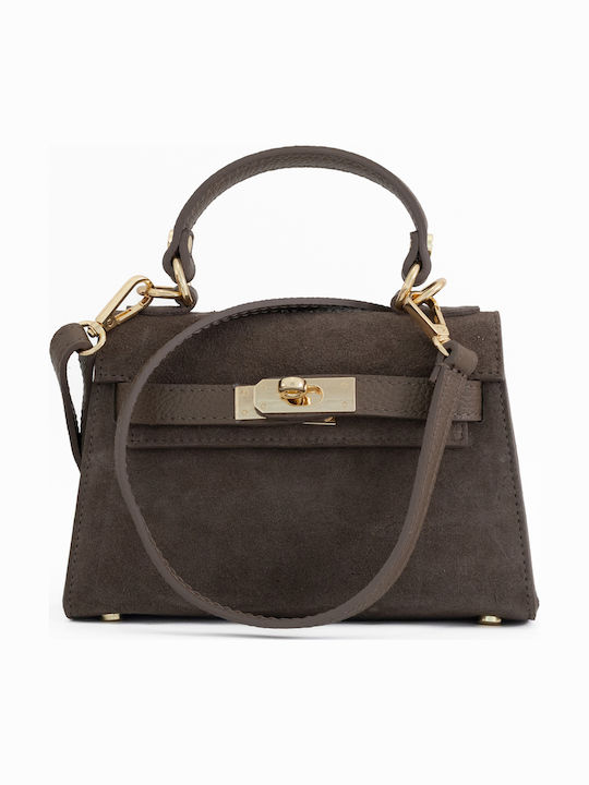 Lederne Damen-Flap-Tasche Elephant