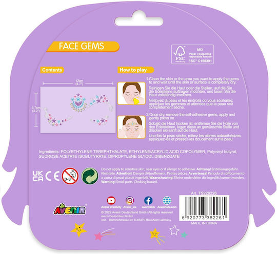 Avenir Face Gems-stars Kids Tattoos