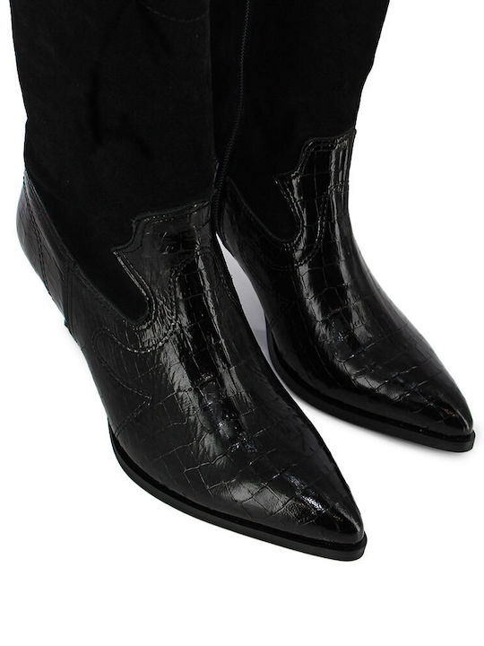 Black Leather Women's Ankle Boots