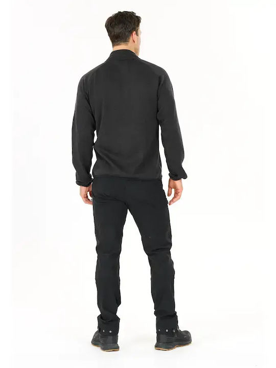 Herren-Fleecejacke mit Kapuze in Anthrazit