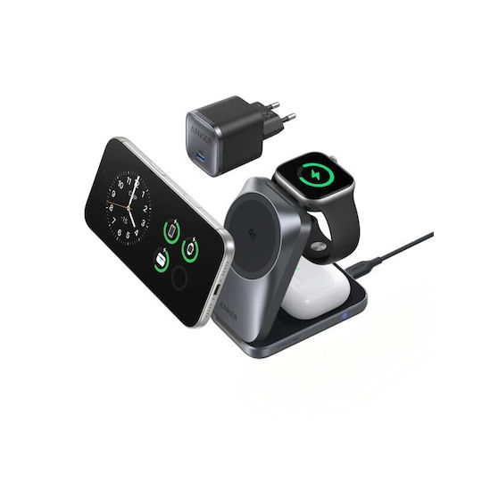 Anker Βάση Φόρτισης GaN με Θύρα USB-C 45W Gray (B25N1G11)