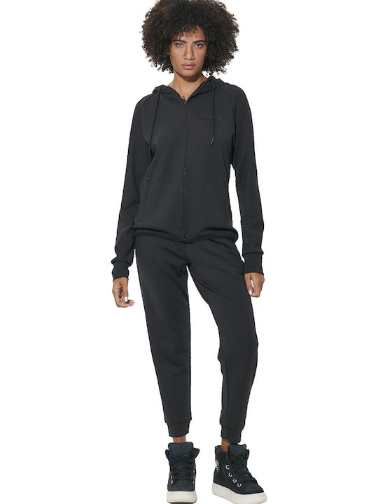 Fleece Γυναικεία Ζακέτα Black