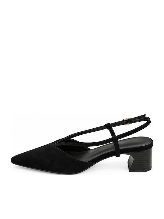 Pumps with Chunky Medium Heel Black WS-P126-27HH-BLACK