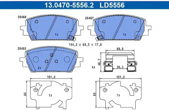 Brake Pad Set Disc Brake Ate 13.0470-5556.2