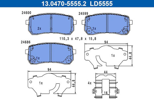 Brake Pad Set Disc Brake Ate 13.0470-5555.2