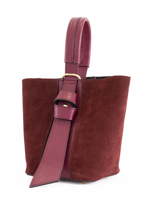 Set Ledertasche für Damen in Olivgrün