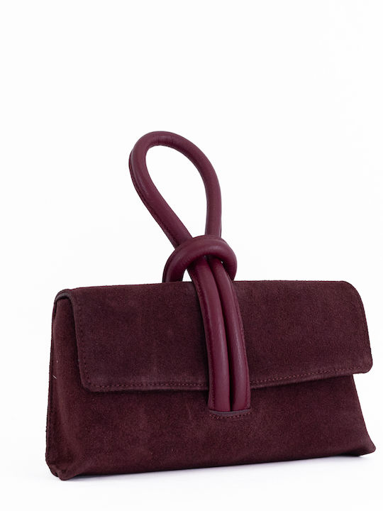 Graue Damen-Clutch aus Leder