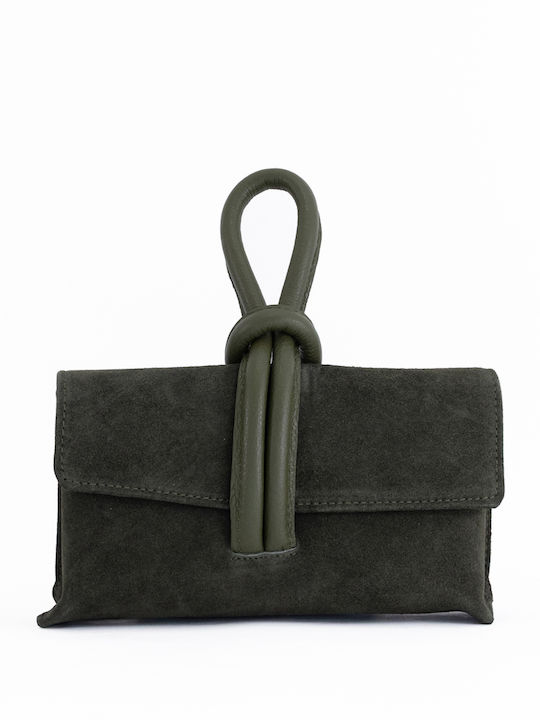 Graue Damen-Clutch aus Leder