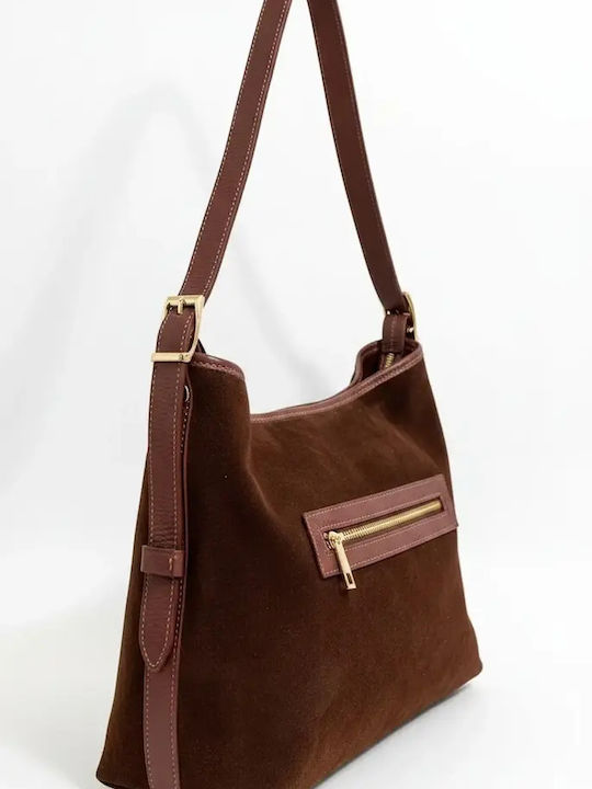 Leather Women's Bag Suede Brown