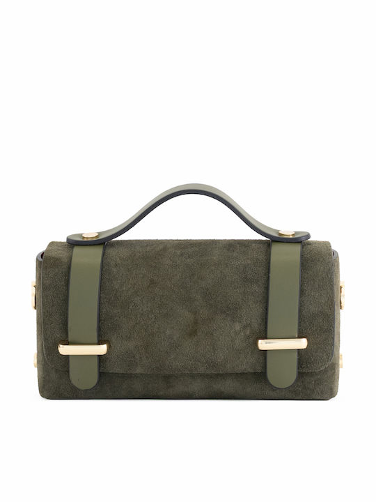 Leather Women's Flap Bag Olive