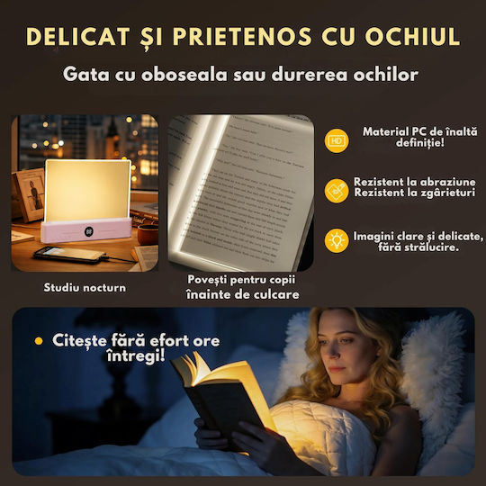 Lămpă de Citit LED cu Clește Roz