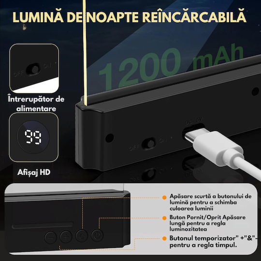 Φωτάκι Βιβλίου LED με Κλιπ Λευκό