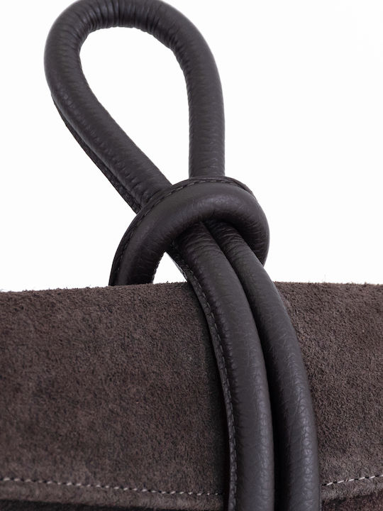 Olivgrüne Damen-Flap-Tasche aus Leder