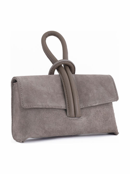 Olivgrüne Damen-Flap-Tasche aus Leder