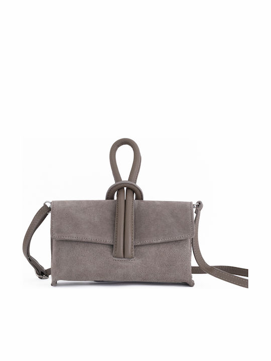 Olivgrüne Damen-Flap-Tasche aus Leder