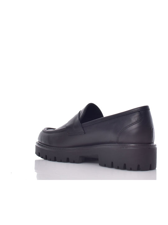 Damen-Loafers aus Leder in Schwarz
