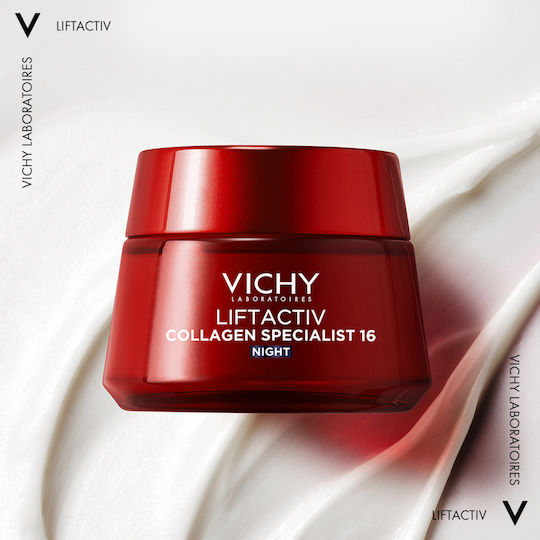Liftactiv Collagen Specialist Κρέμα Προσώπου Νυκτός για Αντιγήρανση, Σύσφιξη & Λάμψη με Υαλουρονικό Οξύ & Βιταμίνη C 50ml