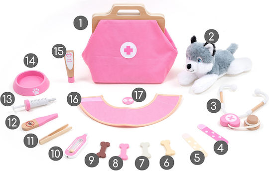 UMU Toys Medizinisches Holz-Set für Kinder, 17-teilig