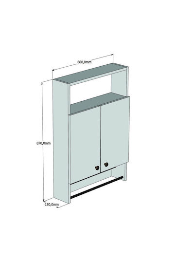 Fratelli Home Ντουλάπι Μπάνιου 15x60x87cm Λευκό