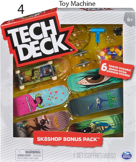 Spin Master Sk8 Shop Bonus Pack TechDeck за 6+ Години (Различни Видове) 1 Бр