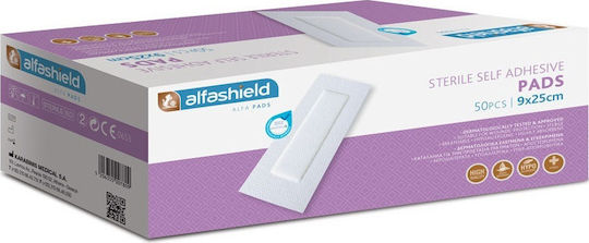 Alfashield Alfa Pad Αποστειρωμένα Αυτοκόλλητα Επιθέματα 9x 15cm , 50τεμ.