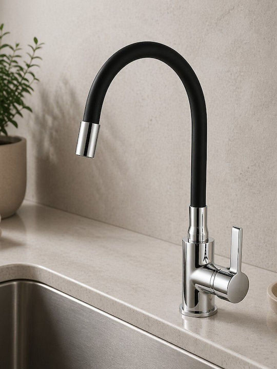 Cresman Black Series Melia Küchenarmatur Zähler Silber