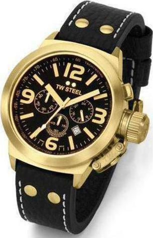 TW Steel Canteen Style Black Leather Strap TW30 Skroutz.gr