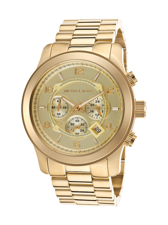Michael Kors Runway Ανδρικό Ρολόι Χρονογράφος Μπαταρίας με Χρυσό Μεταλλικό Μπρασελέ