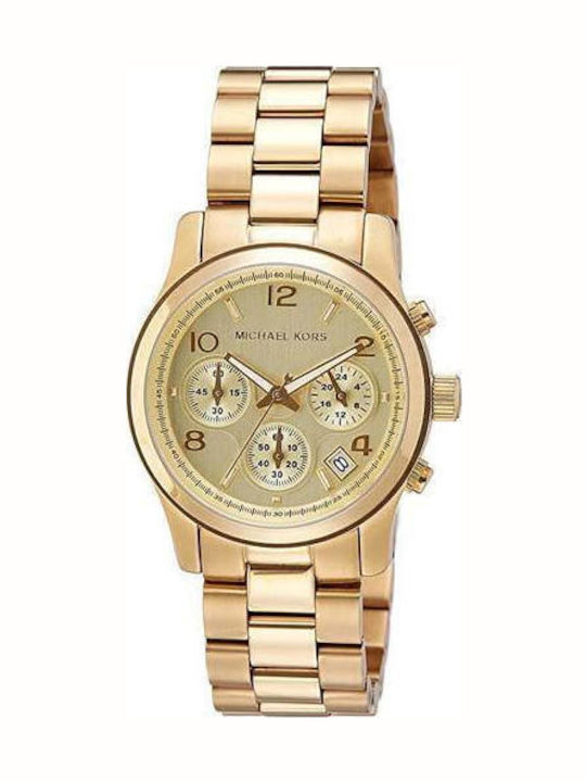 Michael Kors Runway Women's Watch Chronograph with Gold Metal Bracelet