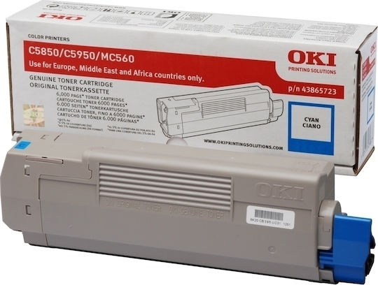 OKI 43865723 Original Toner Laser Printer Cyan 6000 Pages