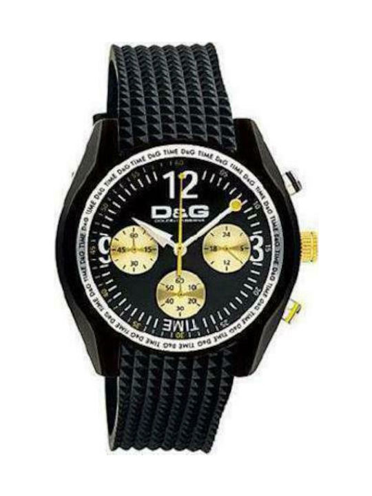 Dolce & Gabbana Uhr Chronograph Batterie mit Schwarz Kautschukarmband