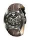 Emporio Armani Watch Chronograph Battery with Brown Leather Strap