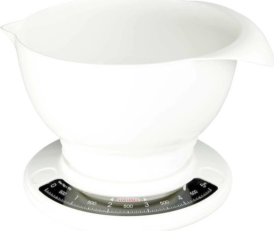 Soehnle Culina Pro Analoge Küchenwaage mit Eimer bis 5kg Weiße
