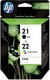 HP 21/22 Original Paket mit 2 InkJet Druckerpatronen Mehrere (Farbe) / Schwarz (SD367AE)