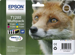 Epson T1285M Original Paket mit 4 InkJet Druckerpatronen Gelb / Cyan / Magenta / Schwarz (C13T12854010 C13T12854012)