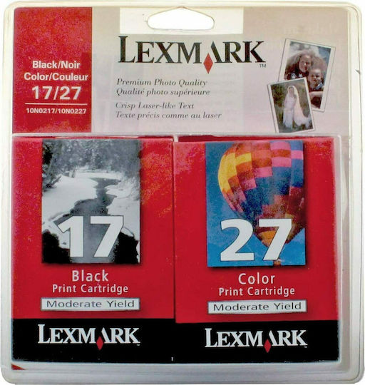 Lexmark 17 + 27 Γνήσιο Πακέτο 2 Μελανιών Εκτυπωτή InkJet Πολλαπλό (Color) / Μαύρο (80D2952)