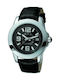 Esprit Watch Battery with Black Leather Strap