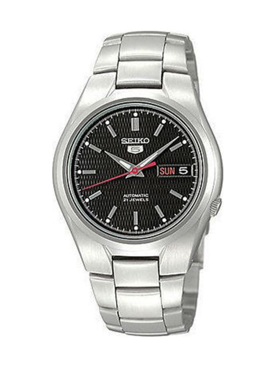 Seiko 5 Herrenuhr 37mm Automatisch mit Silber Metallarmband