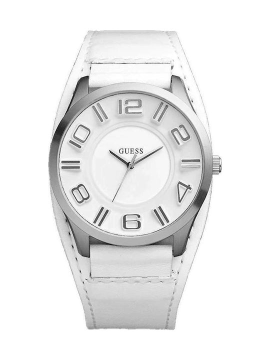Guess White Dial and Leather Strap W12624G1 Skroutz.gr