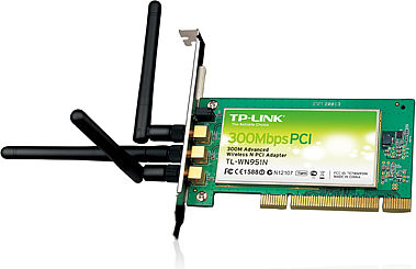 TP-LINK Wireless Card Wi‑Fi 4 (300Mbps) PCI Card