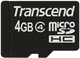 Transcend microSDHC 4GB Class 4 UHS-I με αντάπτορα