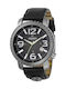 Fossil Men's Watch 50mm Battery with Leather Strap Black