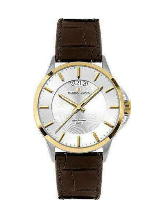 Jacques Lemans Watch Battery with Brown Leather Strap 1-1540H