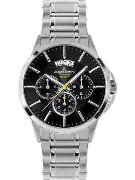 Jacques Lemans Ανδρικό Ρολόι 42mm Χρονογράφος Μ...