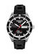 Tissot Ανδρικό Ρολόι 42mm Αυτόματο με Μαύρο Δερμάτινο Λουράκι